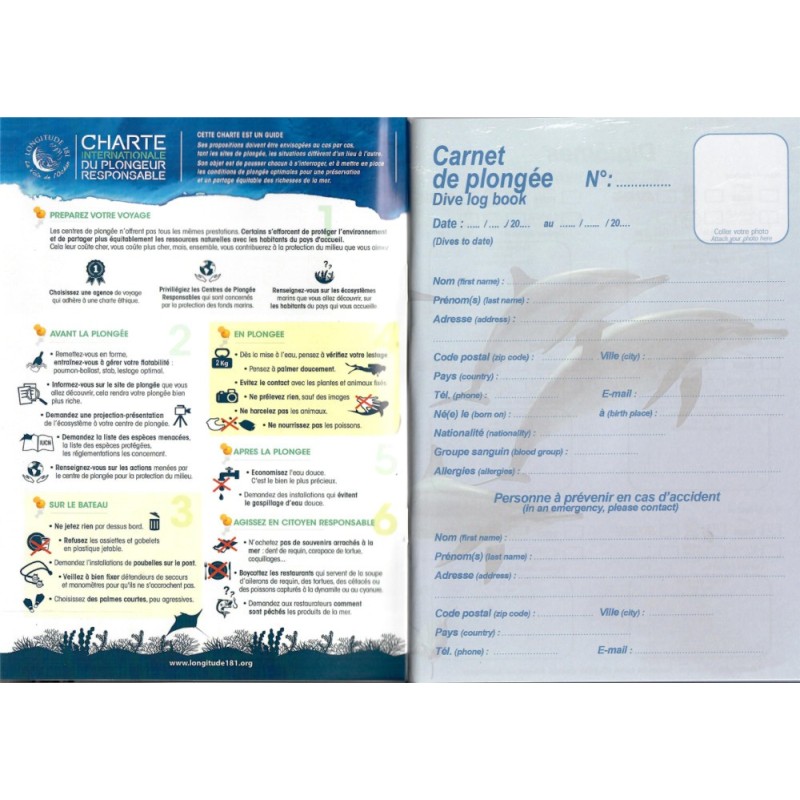Carnet de plongée Plongéquilibre 