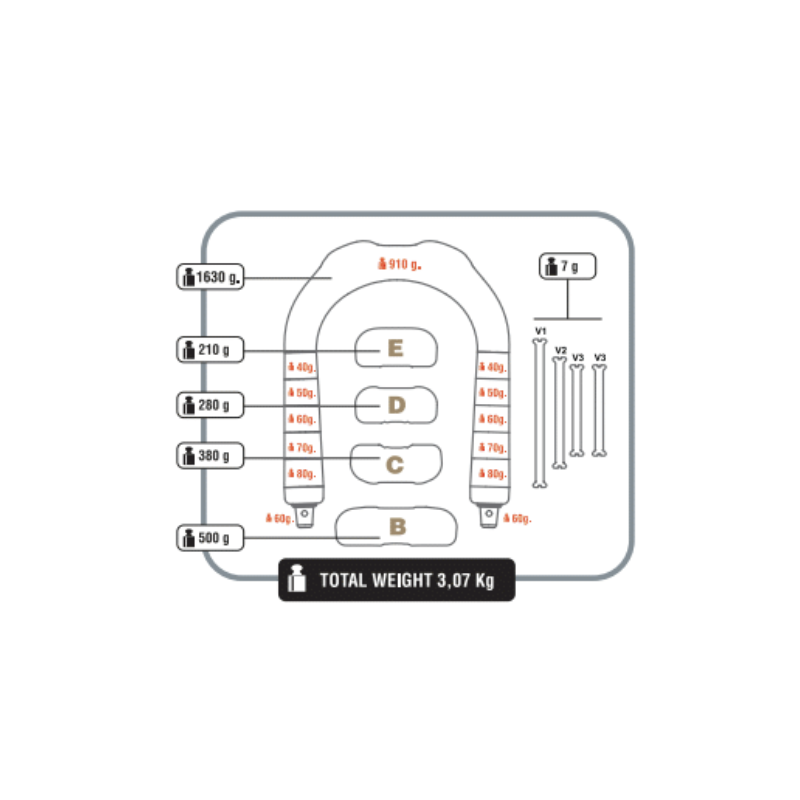 Plomb de cou C4 D&D 3kg Blanc