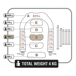 Collier d’apnée C4 D&D 4 kg Noir – Modulable, stable et confortable