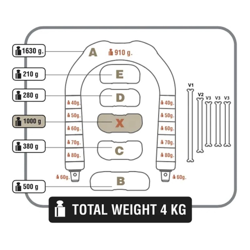Collier d’apnée C4 D&D 4 kg Noir – Modulable, stable et confortable