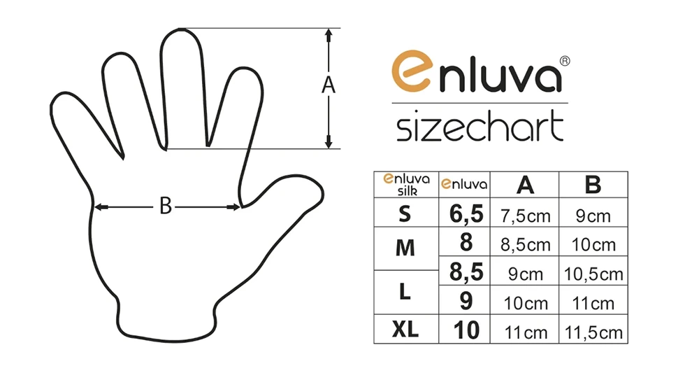 grille des tailles gants enluva